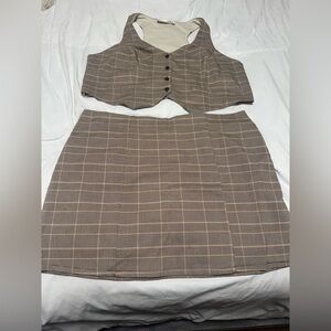 2pc skirt and vest set